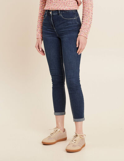 Jeans ajusté taille standard 7/8ème denim brut femme