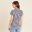 Blouse manches courtes nou&eacute;e bleu femme