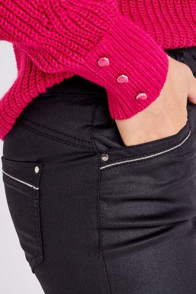Pantalon droit noir femme