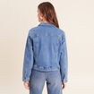 Veste cintr&eacute;e denim stone femme