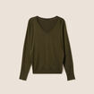 Pull manches longues vert kaki femme