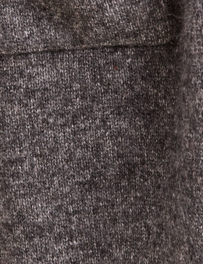 Gilet long manches longues gris foncé femme