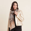 Foulard fin avec brillance ecru femme
