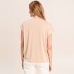 T-shirt droit col rond manches courtes sable femme