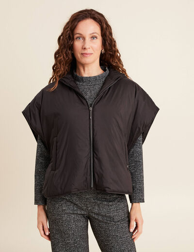 Poncho coupe ample noir femme