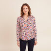 Chemise cintr&eacute;e manches longues bleu femme