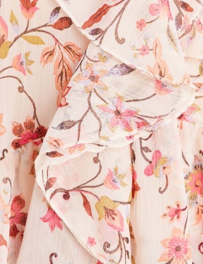 Blouse ample en voile manches 3/4 multicolore femme