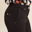 Pantalon ajusté détails zippés noir femme