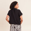 Chemise r&eacute;versible ample manches courtes noir femme