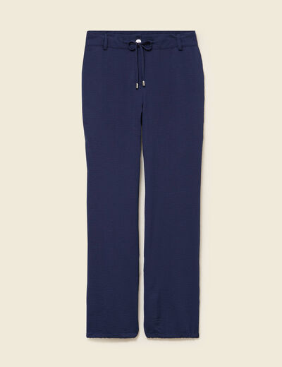 Pantalon large taille standard bleu foncé femme
