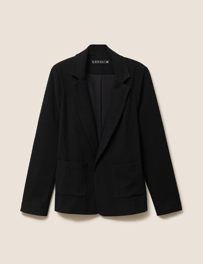 Veste tailleur cintr&eacute;e noir femme