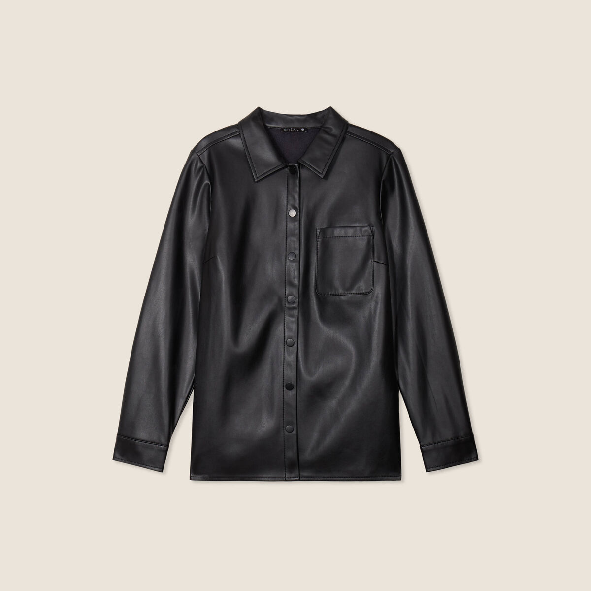 Chemise simili cuir noir femme