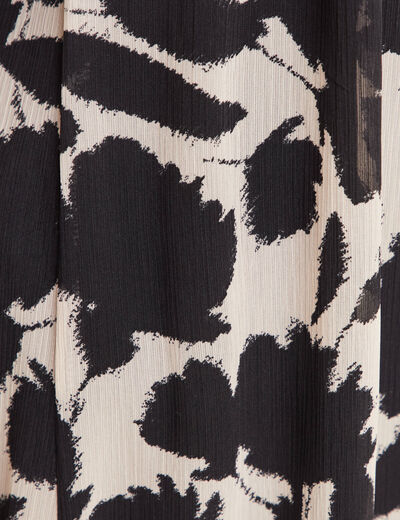 Robe évasée fluide noir femme