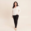 Pull en cachemire col v ecru femme