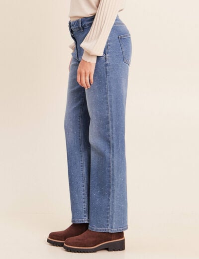Jean avec strass denim stone femme