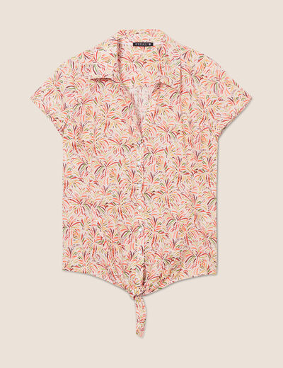 Chemise manches courtes multicolore femme