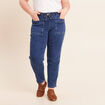 Jean droit r&eacute;versible bleu femme