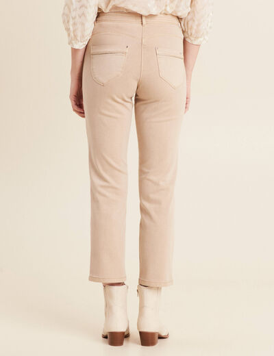 Jean droit 7/8ème denim beige femme