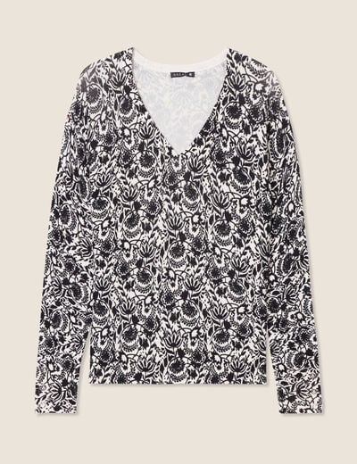 Pull manches longues blanc femme