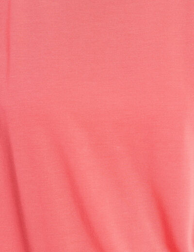 T-shirt droit col rond manches courtes rouge femme