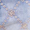 Jean taille haute avec broderie blanc femme