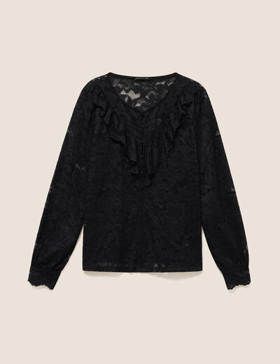 Blouse en dentelle noir femme