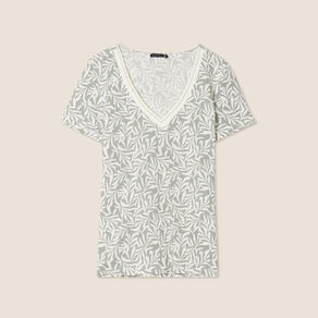 T-shirt manches courtes vert kaki femme