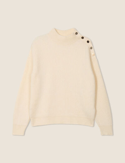 Pull manches longues ecru femme