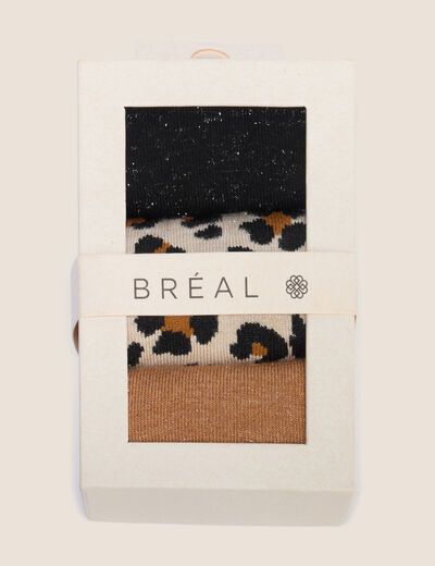 Coffret lot de 3 paires de chaussettes ecru femme