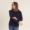 Sweat &agrave; capuche bleu marine femme
