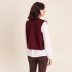 Gilet sans manches bouclette poches bordeaux femme