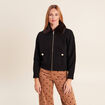 Gilet doubl&eacute; col chemise noir femme
