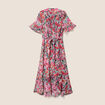 Robe longue portefeuille multicolore femme