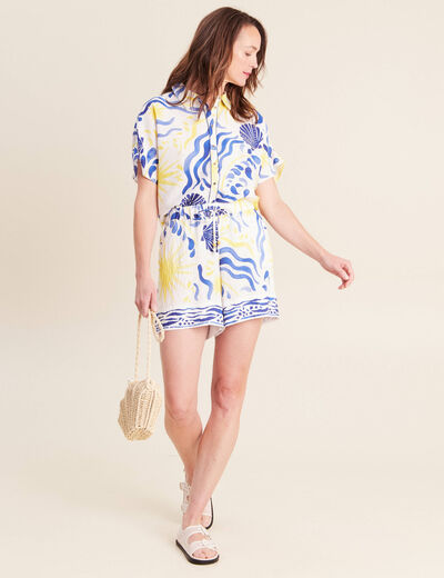Short bleu femme