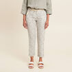 Pantalon coupe chino en lin vert kaki femme