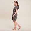 Robe évasée manches courtes noir femme