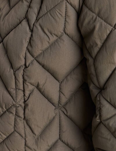 Doudoune doubl&eacute;e avec capuche vert kaki femme