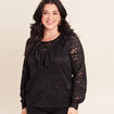 Blouse en dentelle noir femme