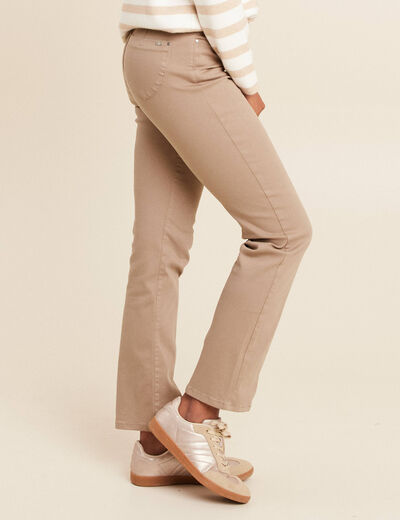 Pantalon magique L'Unique effet brillant taupe femme
