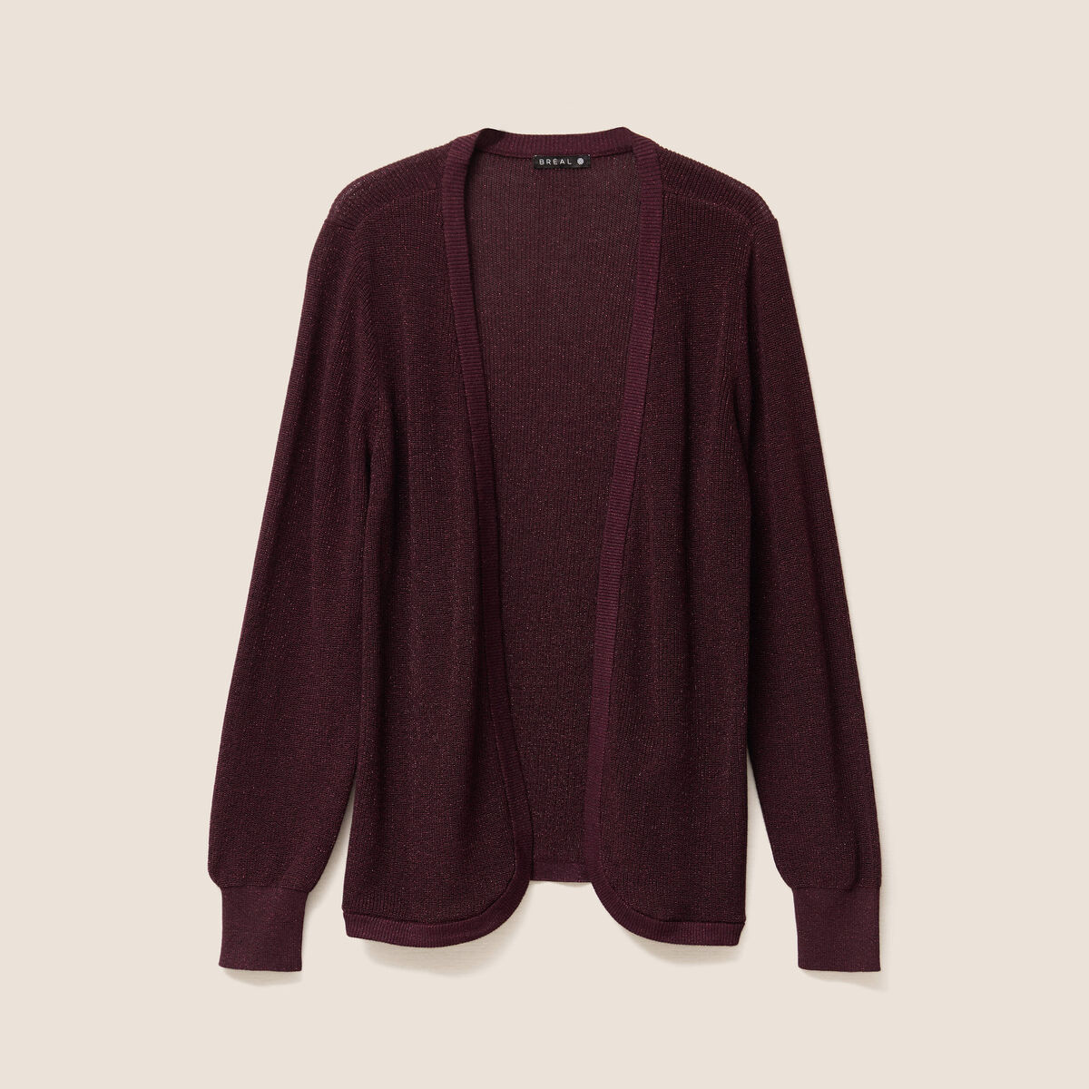 Gilet manches longues bordeaux femme