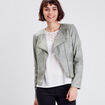 Veste droite zippée vert clair femme