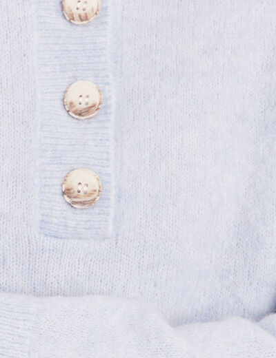 Pull col montant denim snow gris femme