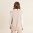 Pull sans manches creme femme