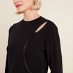 Pull manches longues strass noir femme