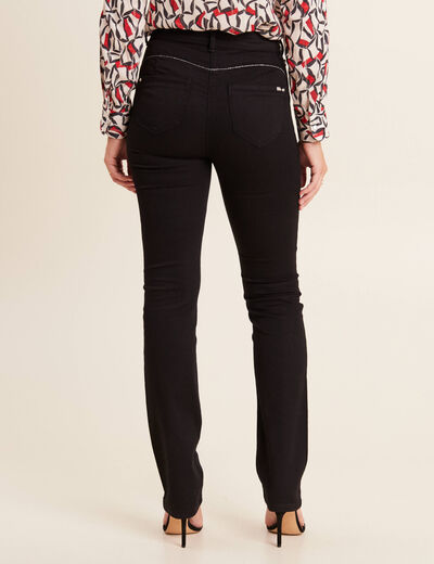 Pantalon droit taille haute noir femme