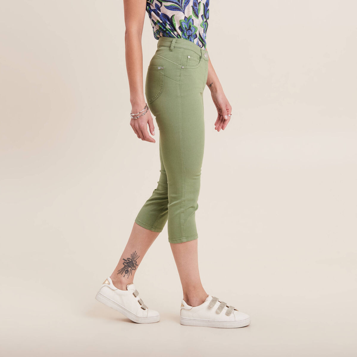 Pantacourt magique Le L&eacute;ger coupe droite vert femme