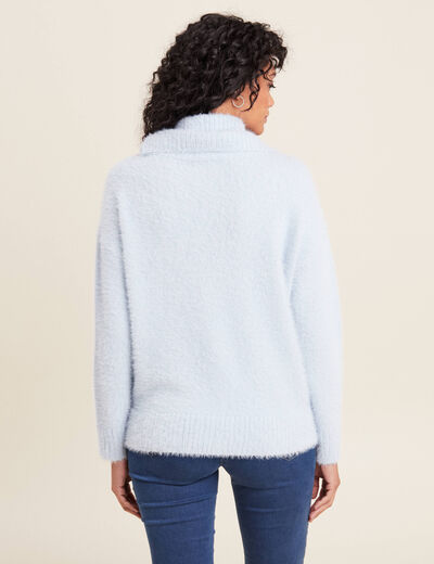 Pull manches longues bleu pastel femme