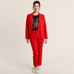Veste city droite 1 bouton rouge femme