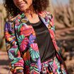 Veste droite col ch&acirc;le multicolore femme