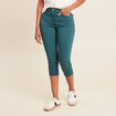 Pantacourt droit taille standard vert femme